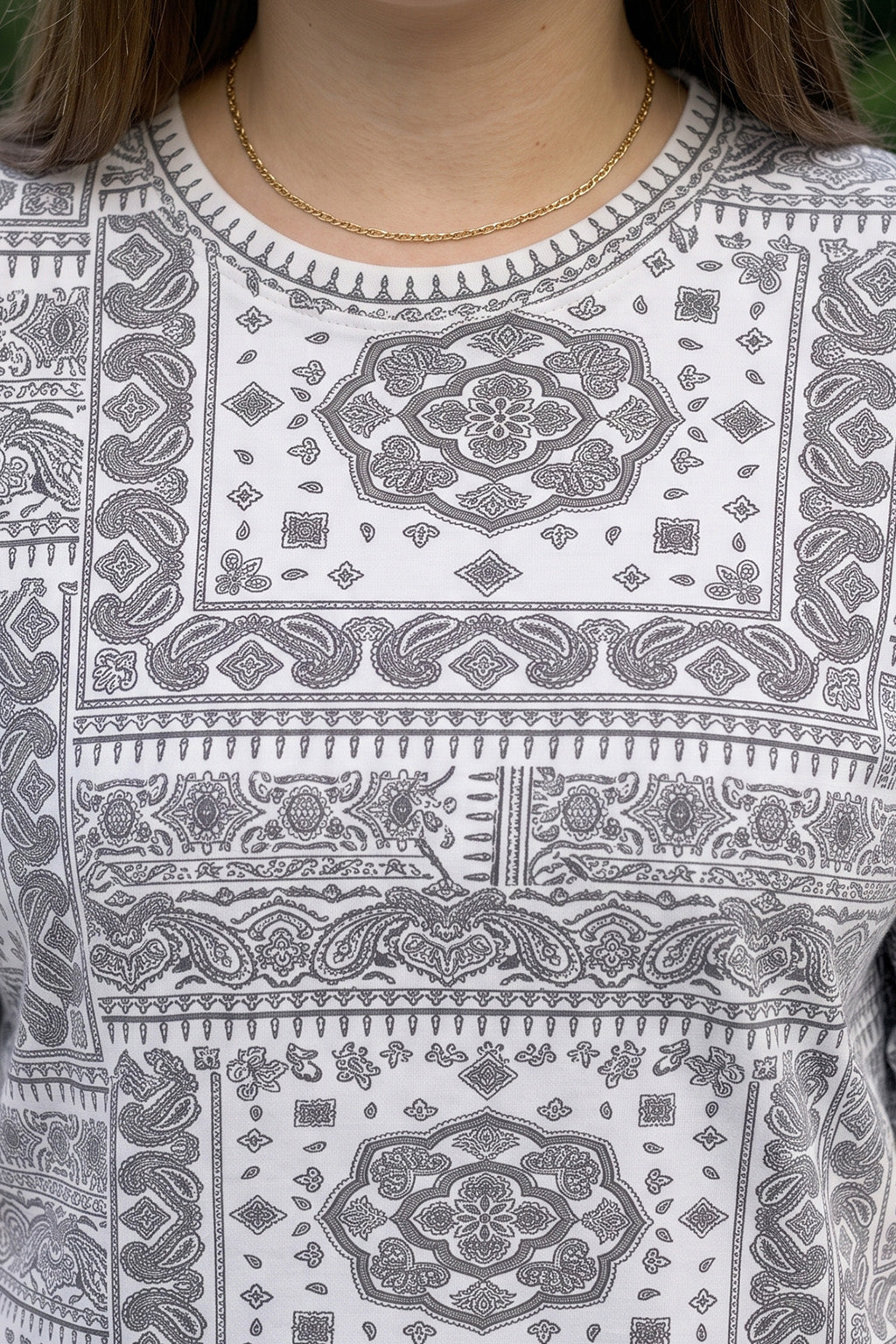 Paisley White Plus Size Oversized T-shirt