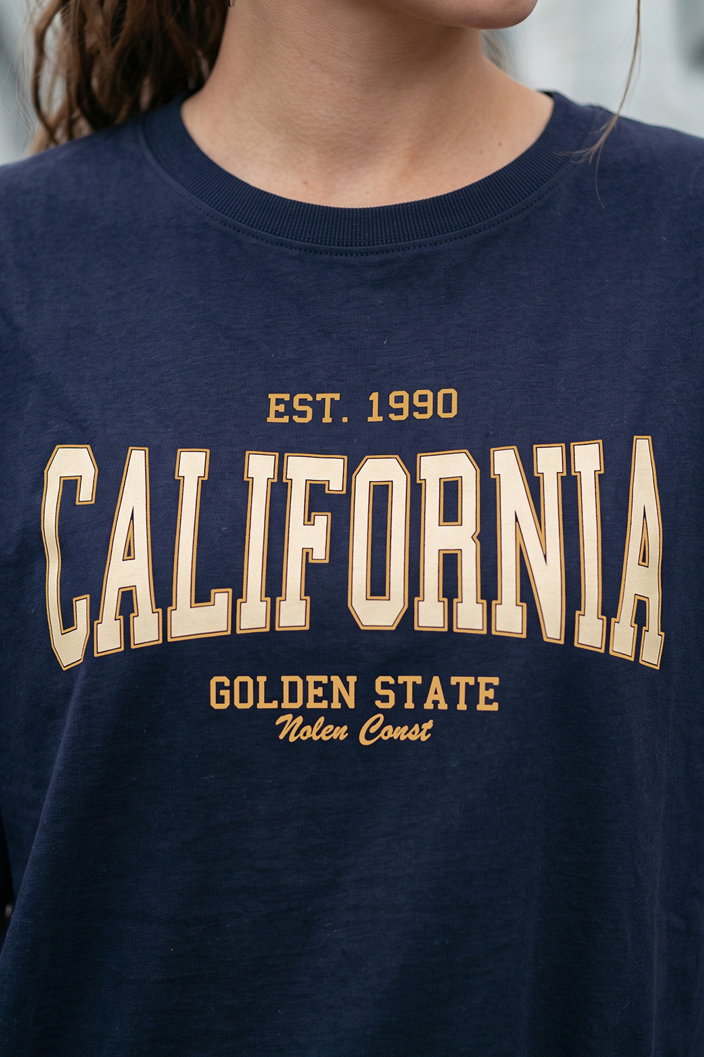 California Navy Oversized Typographic T-Shirt