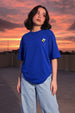 Rock And Roll Royal Blue Oversized Fit Graphic T-Shirt