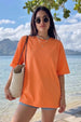 Orange Plain Oversized T-Shirt