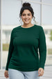 Green Plain Full Sleeve Plus Size T-shirt