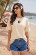 Moana Swan White Oversized Fit Graphic T-Shirt
