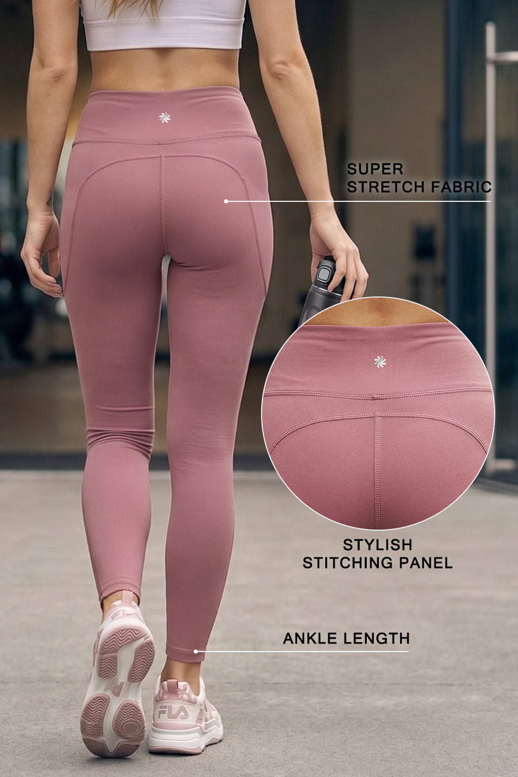 Mauve Plain 2 Pocket Skin Fit Legging