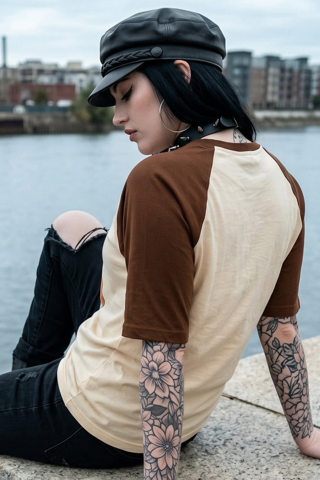 Do You Dare Brown Oversized Graphic T-Shirt