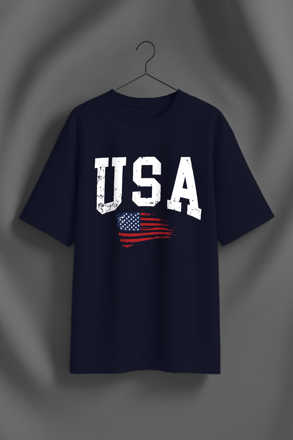 USA Navy Graphic Printed Oversized T-Shirt