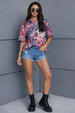 Rust Oversized Tie Die Printed T-Shirt