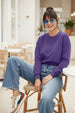 Plain Purple Oversized Cropped Sweatshirt