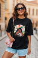 Moana Lean On Black Oversized Fit Graphic T-Shirt