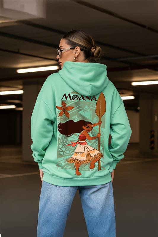 Moana Printed Pista Oversized Hoodie