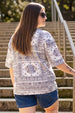 Paisley White Plus Size Oversized T-shirt