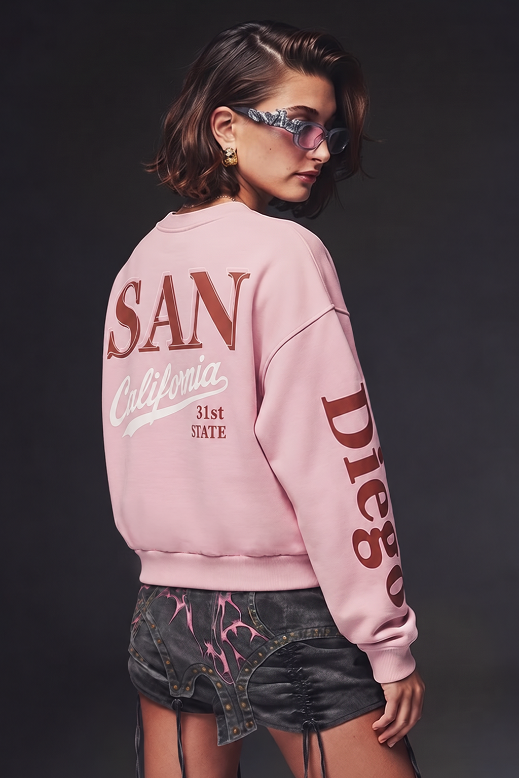 Pale Pink Crop Sweatshirt