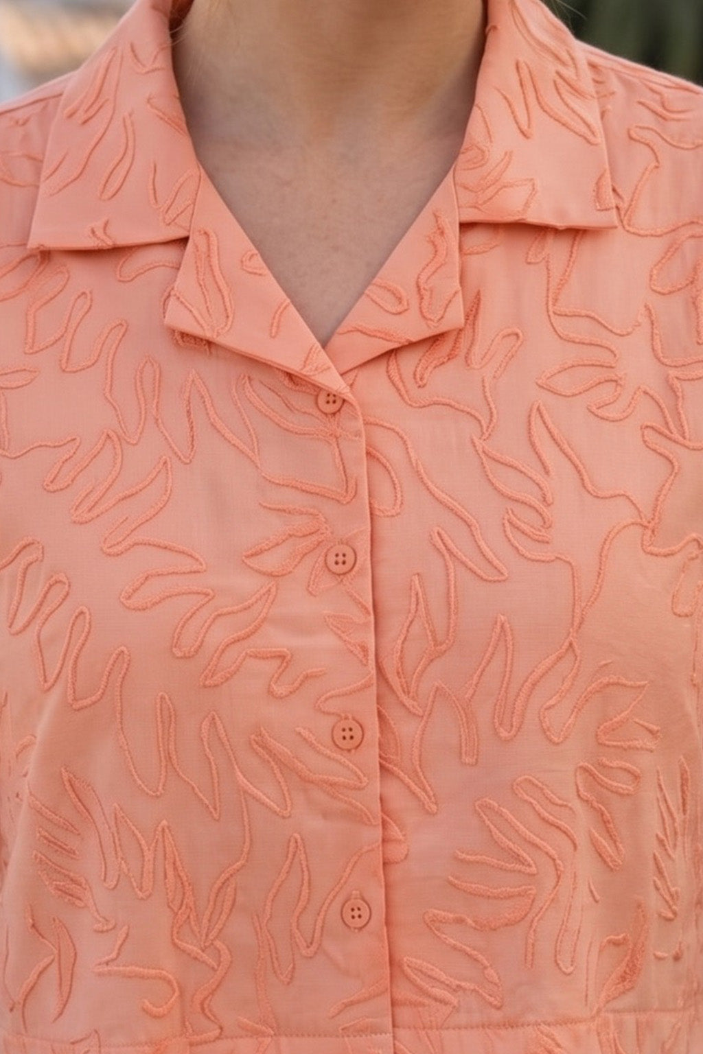 AOP Pink Peach Oversized Crop Shirt