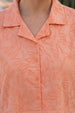 AOP Pink Peach Oversized Crop Shirt