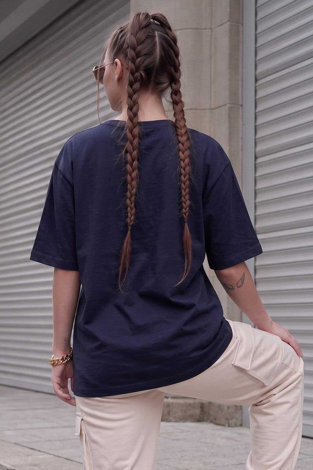 California Navy Oversized Typographic T-Shirt