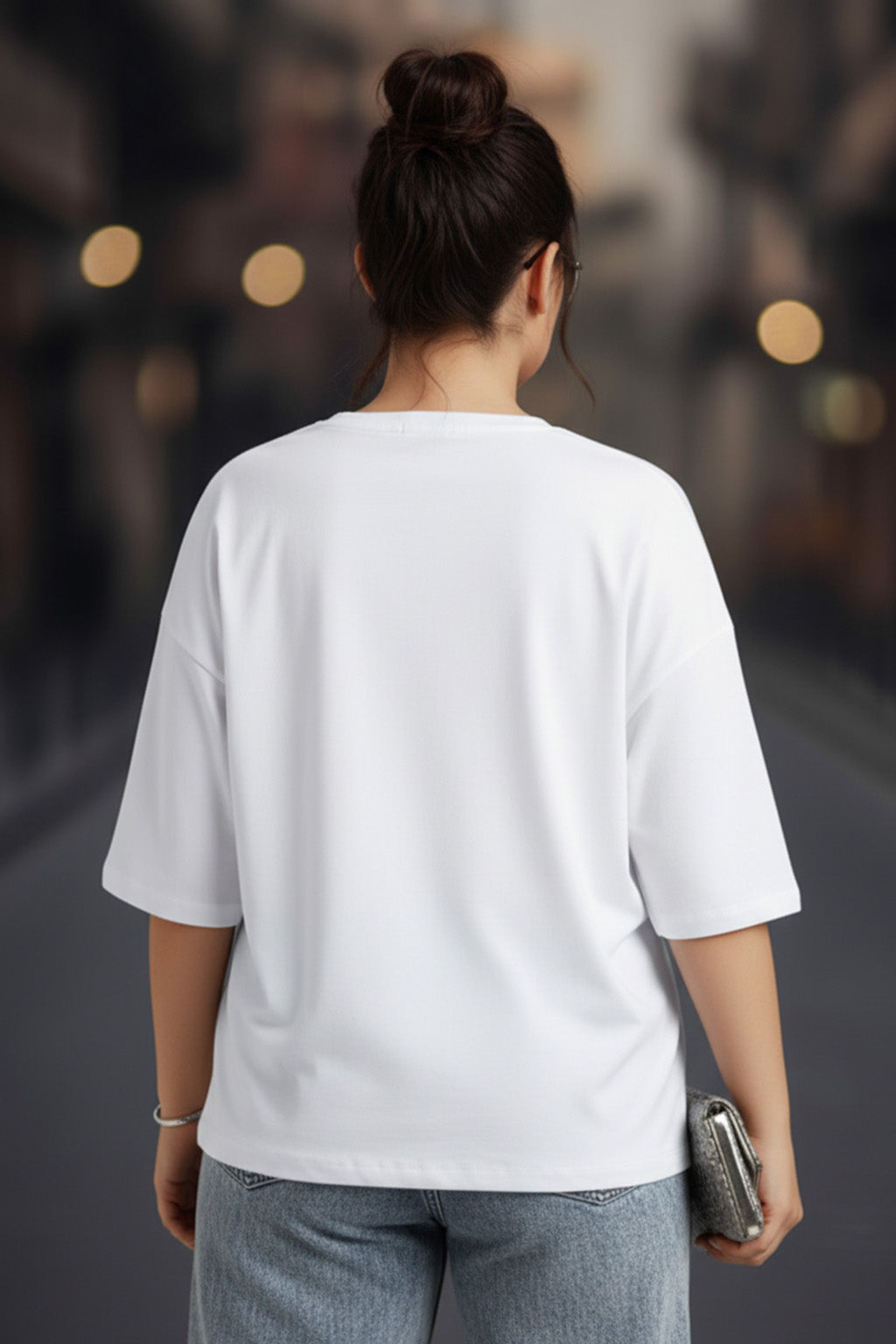 Break Rules White Plus Size Printed T-shirt