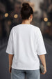 Break Rules White Plus Size Printed T-shirt