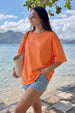 Orange Plain Oversized T-Shirt