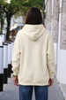 Duck Graphic Printed Off White Oversized Hoodie