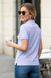 Lavender Plain Cotton Regular Slim Fit Polo T-Shirt
