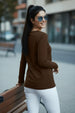 Brown Plain Full Sleeve Regular Fit T-Shirt