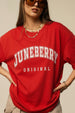 Juneberry Original Red Oversized Fit Graphic T-Shirt