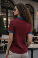 Tennis Club Maroon Regular Fit Premium Pique Lycra Zipper Polo T-Shirt