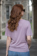 Stay Weird Graphic Printed Lilac Oversized T-Shirt