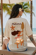 Moana Swan White Oversized Fit Graphic T-Shirt