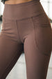 Mocha Textured 2 Pocket Skin Fit Legging