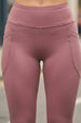 Mauve Plain 2 Pocket Skin Fit Legging