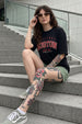 Boston Black Graphic Printed Oversized T-Shirt