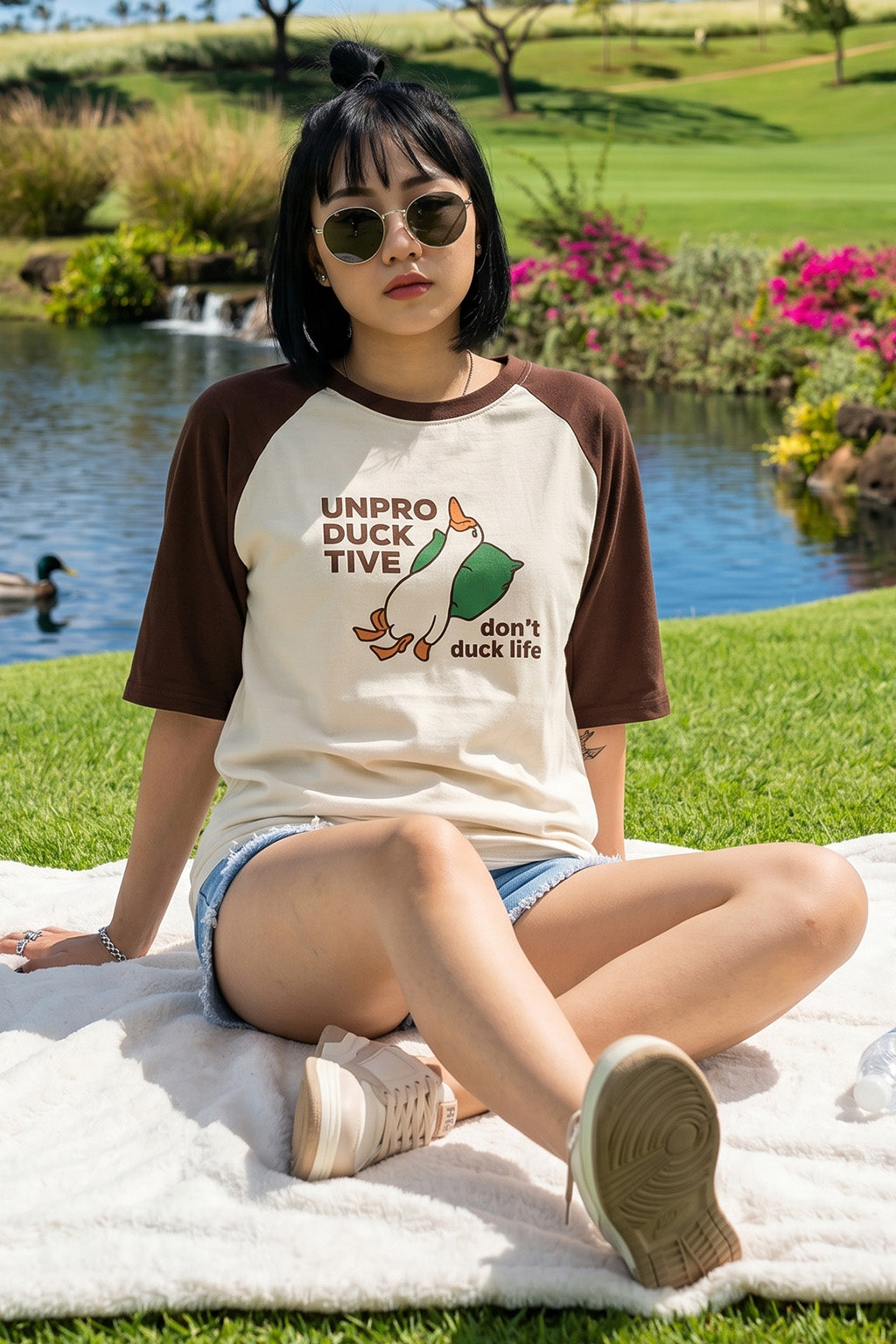 Unproductive Swanwhite Oversized Graphic Printed T-Shirt