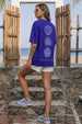 Sea Girl Royal Blue Oversized Fit Graphic T-Shirt