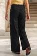 Black Plain 5 Pocket Straight Fit Woven Cargo