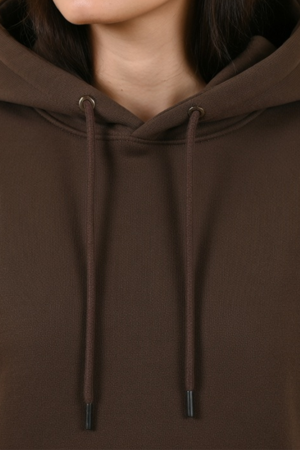 Brown Plain Spun Regular Fit Hoodie