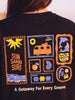 Sun Sand Surf Black Oversized Fit Graphic T-Shirt