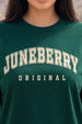 Juneberry Original Green Oversized Fit Graphic T-Shirt