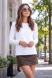 White Plain Full Sleeve Regular Fit T-Shirt