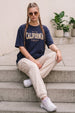 California Navy Oversized Typographic T-Shirt