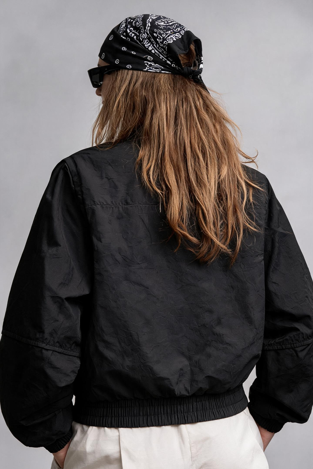STAND COLLAR BLACK JACKET