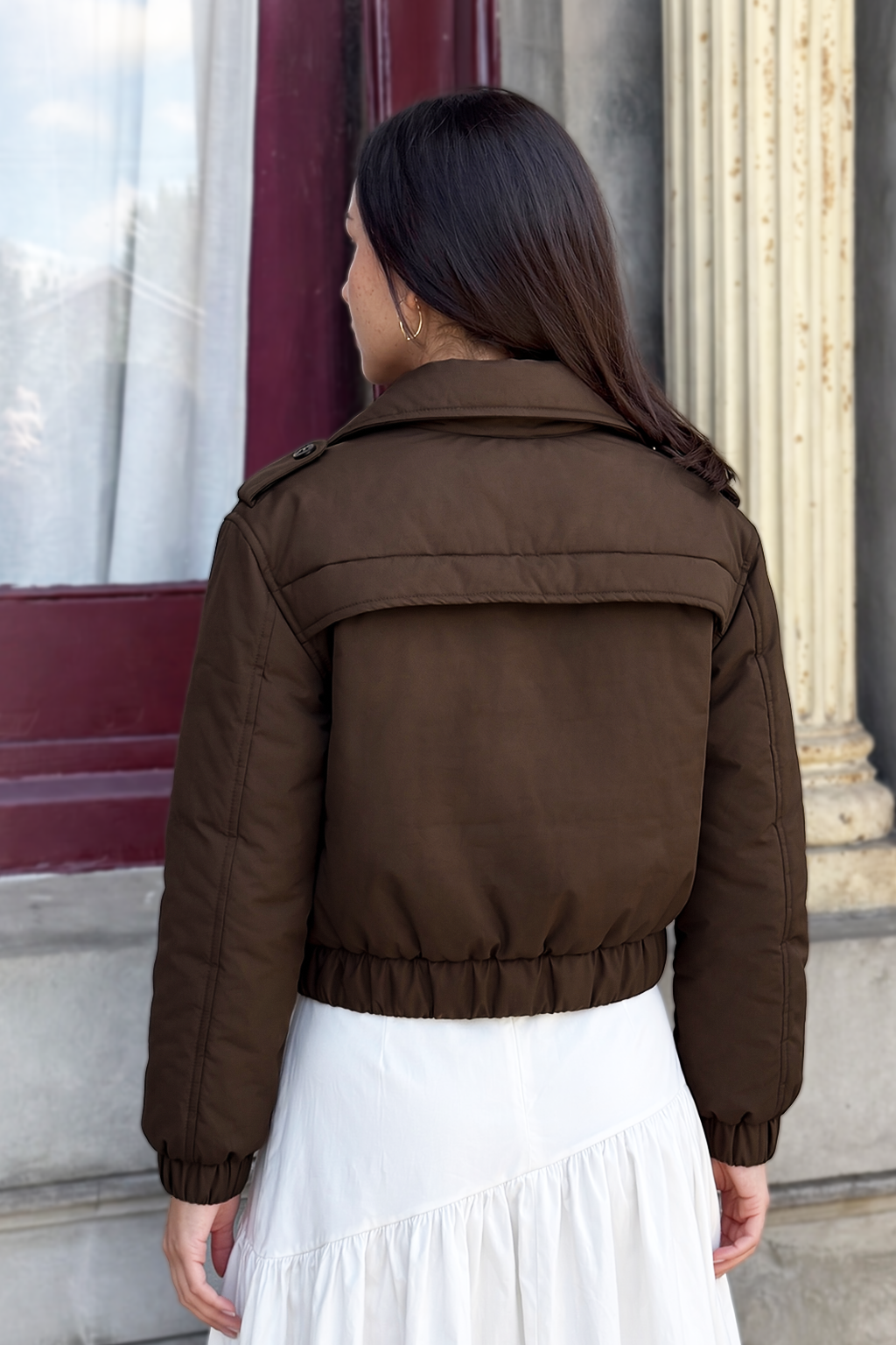 FLURRY BROWN CROPPED JACKET