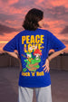Rock And Roll Royal Blue Oversized Fit Graphic T-Shirt
