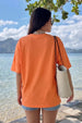 Orange Plain Oversized T-Shirt