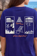 Viva Royal Blue Oversized Fit Printed T-Shirt