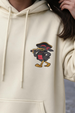 Duck Graphic Printed Off White Oversized Hoodie