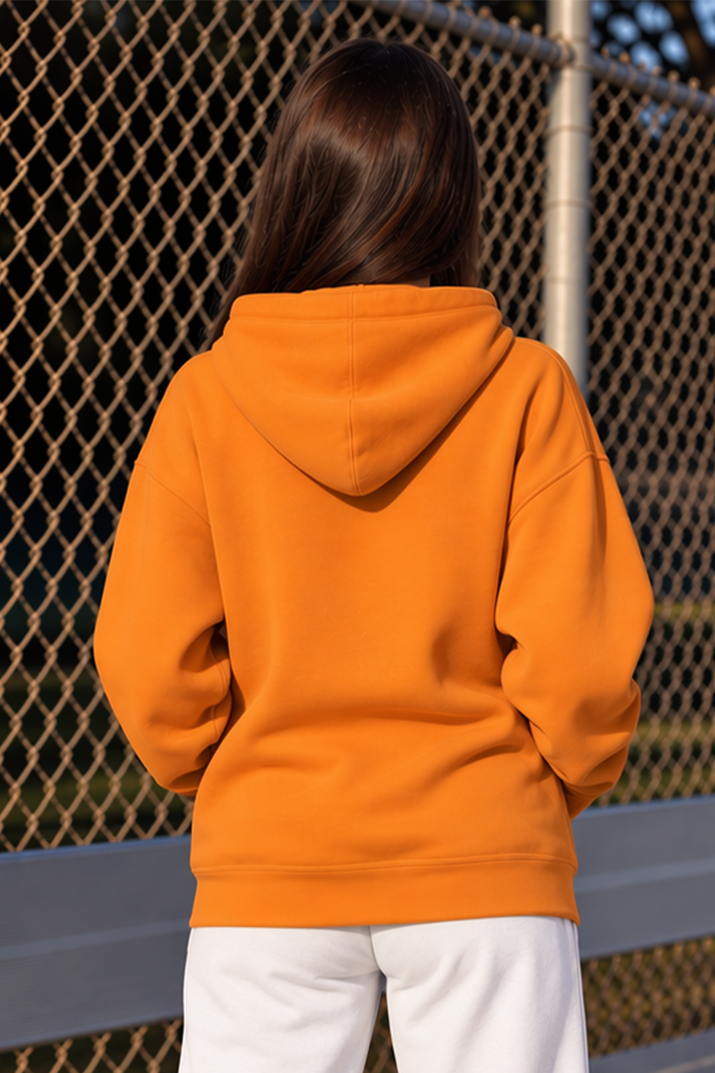 Mushroom Club Graphic Printed Orange Oversized Hoodie