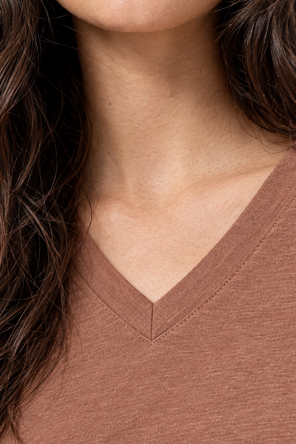 Cork Plain V-Neck Regular Fit T-Shirt