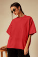 Red Plain Oversized T-Shirt