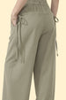 Moss Grey HIgh Waist Tailored Wide-Leg Korean Pant