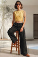 Black Plain 5 Pocket Straight Fit Woven Cargo